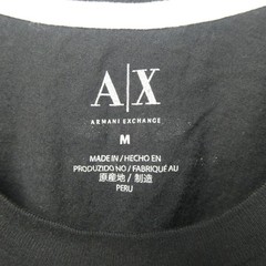 ARMANI EXCHANGE Black White Red Medium BOX LOGO Short Sleeve Designer T-shirt