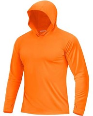 UPF50+ Mens Sun Protection Hoodies Shirts Long Sleeve Hooded UV Fishing Tops Tee