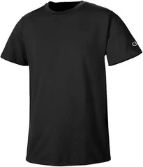 Champion Basic T-Shirt Black Men’s Short Sleeve Crew Neck Tag Free 100% Cotton