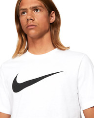 Nike Mens Sportswear Swoosh T-Shirt in White/Black, Different Sizes, DC5094-100