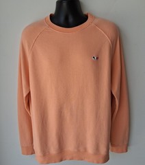 MAISON KITSUNE Tri-color Fox Patch Adult Large Sweatshirt Orange
