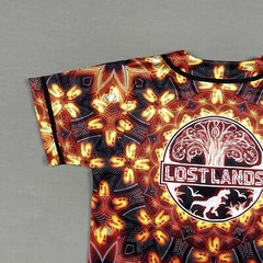 Lost Lands Electronic Music Festival Baseball Jersey Dino Print Men’s Small NEW