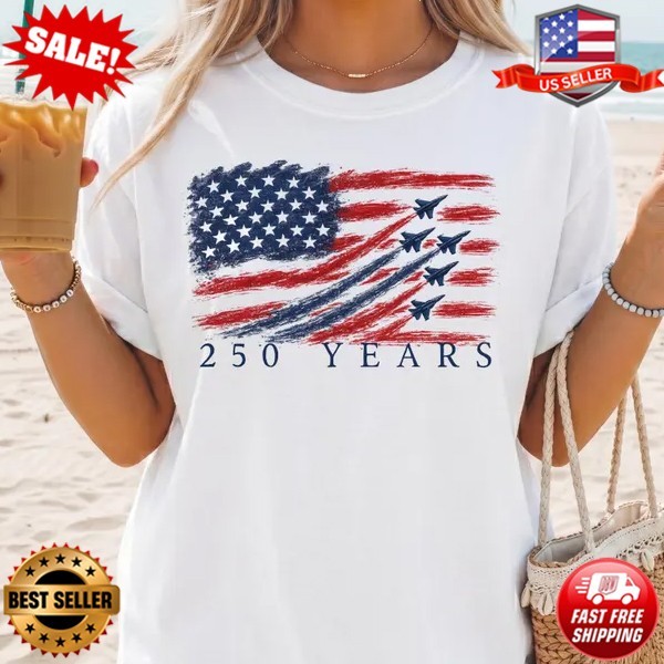 4th of July Shirt Patriotic Jet Fighter Shirt Military Air Force T-Shirt | S-5XL