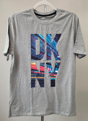 DKNY Men’s Size S Logo Stretch Cotton T-Shirt Heather Grey #DK43GT790