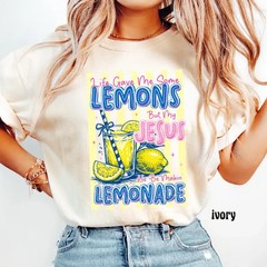 Christian Lemonade T-Shirt Life Gave Me Lemons Jesus Faith Graphic Tee