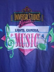 Vintage Universal Studios Lights, Camera, Music Shirt Size Medium
