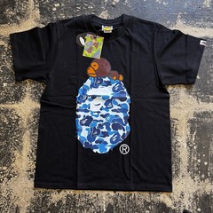 BAPE ABC Camo Milo On Big Ape Men’s T Shirt Blue Camouflage Size Small