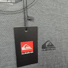 Quiksilver Men Shirt Small Gray Logo Everyday Crew Tee Polyester Spandex NWT
