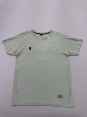 Champion Boys T-Shirt Light Green Logo Size M Regular Crewneck