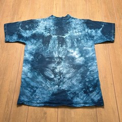 Vintage 90s T shirt All Sport Sz Large blue diamond pleated tie-dye cotton Y2K