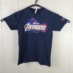 Avengers Endgame Shirt Mens Small Blue Crew Neck Short Sleeve Graphic Stretch