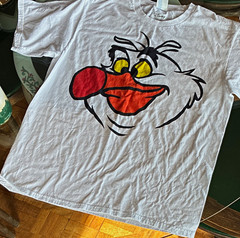 Disney Scuttle the Seagull Face Graphic White Cotton Crew Neck T-Shirt Men’s L