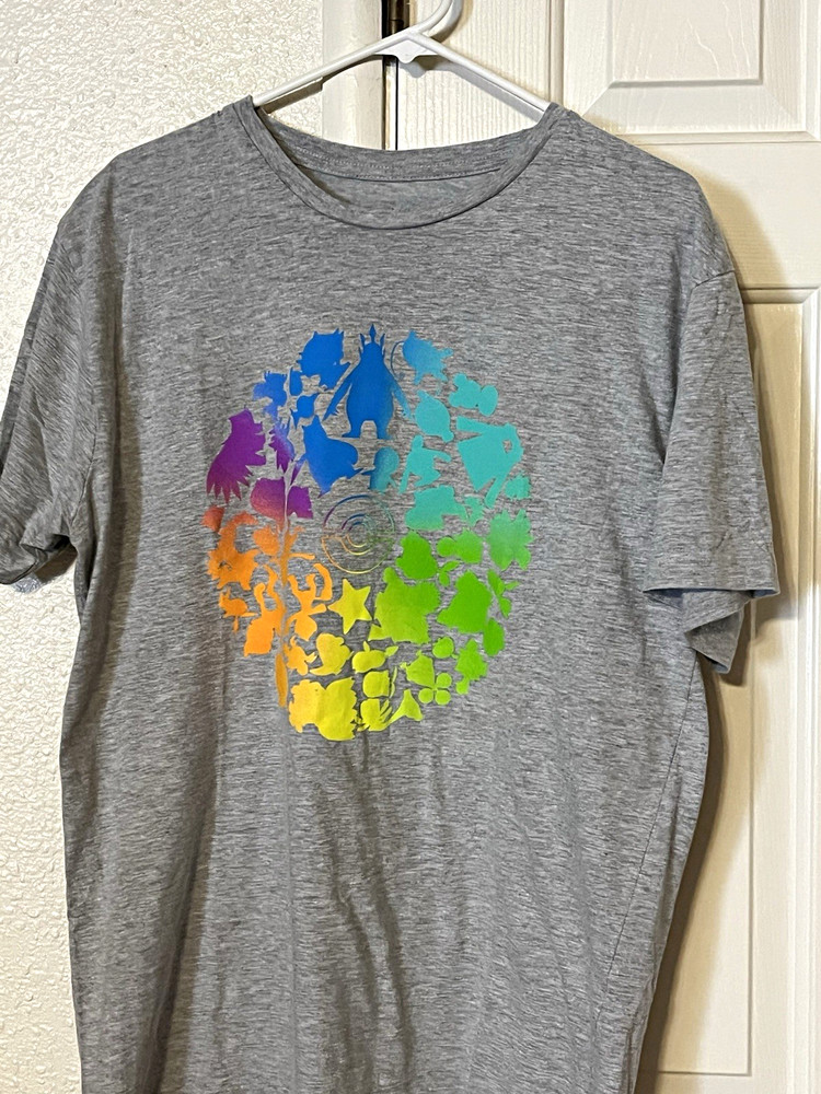 Pokémon GO Fest 2019 Gray Graphic Logo T-Shirt Unisex Crew Neck L