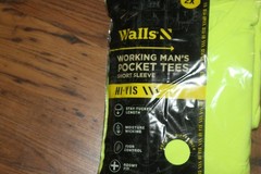 NIP Walls Working Man’s Pocket Tees S/S Hi-Vis Yellow – 2XL – 2 Pack
