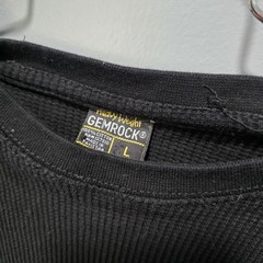 Vtg Heavy Weight Gemrock Shirt Size L Men’s Long Sleeve Thermal Waffle Knit Base