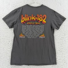 Blink-182 Shirt Mens Medium Gray 2023 2024 World Tour Graphic Tee T-Shirt Gildan