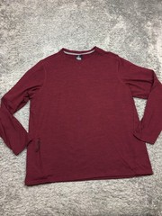 Members Mark Tech Crew Shirt Mens Size Red Maroon Long Sleeve