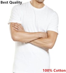 3-Pack Men’s Black/White 100% Cotton Crew Neck T-Shirts “Tagless ~ Undershirt”