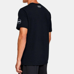 Under Armour Freedom USA Flag T-Shirt Black UA Big logo star stripes 1333352