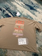 NWT Nike Air Jordan Flight Oversized T-Shirt Khaki & Iced Carmine Men’s Sz XXL