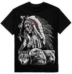 MENS SHOP PRIVATE LABEL Native Pride Mens T-Shirt Indian Girl Printed On Shaka H