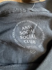 anti social social club Men’s SS2020 Hung Up Bat Emoji Tee LV5 Black gray XXL