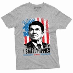 Men’s I smell Hippies T-shirt US President Tee Funny 4th of July Tee