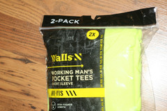 NIP Walls Working Man’s Pocket Tees S/S Hi-Vis Yellow – 2XL – 2 Pack