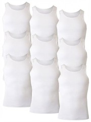 Hanes Men’s Large Tagless Tank Tops – 9 Pack (3x 3-Pack) Factory Imperfect