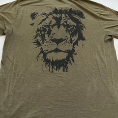 Perfect Tri T Shirt Mens Large Army Green Short Sleeve 926 ang Lion Graphic Tee