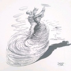 Salvador Dali “Two Dancers” Sz. XLG Art Gallery Canvas-Bella T-Shirt
