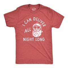 Mens I Can Deliver All Night Long T Shirt Funny Christmas Party Santa Sex Joke