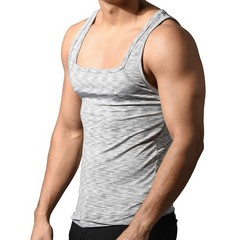 Andrew Christian Vibe Square Neck Tank Grey Large