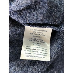 Faherty Cloud Cotton Henley Mens Medium Navy Blue Long Sleeve Pima Modal MKC0077