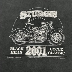 Vintage 2001 Sturgis Black Hills Cycle Classic Henley T Shirt XL