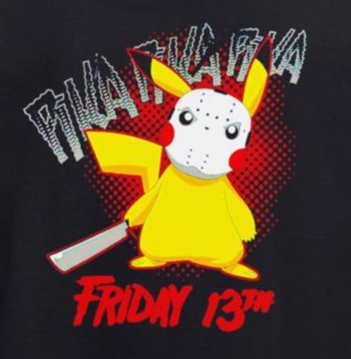 POKEMON Pikachu FRIDAY THE 13TH Jason Voorhees Spoof TeeVillain T-SHIRT Anime