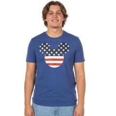 Disney Mickey Mouse American Flag Shirt Mens XL Blue Patriotic 4th of July Tee