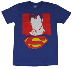 DC Comics Superman Portrait Blank Face Men’s Blue T-Shirt SM, MD, LG, XL, 2XL