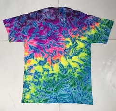 *New* 2XL – Sm Handmade Tie Dye, Rainbow Blue Cruncht Crinkle, Crew or V-Neck