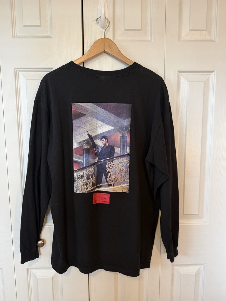 Scarface Shoe Palace Long Sleeve Size XL Rare Black Tony Montana World Is Yours