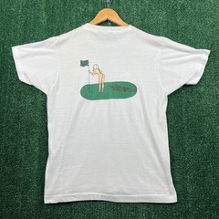 VTG Gator Creek Nude Lady Alligator Golf T Shirt Men’s M White Paper Thin 70s