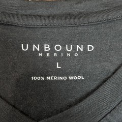 Unbound Merino Shirt Men’s Large Gray V-Neck 100% Merino Wool Lightweight