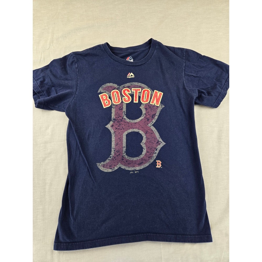 Majestic Boston Red Sox Navy Blue World Series Ticket Graphic T-Shirt Mens M