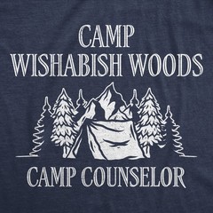 Mens Funny T Shirts Camp Wishabish Woods Camping Graphic Novelty Tee for Men