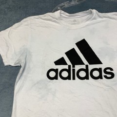 Adidas T Shirt Mens Large White Logo Short Sleeve Outdoor Travel Pullover Tee
