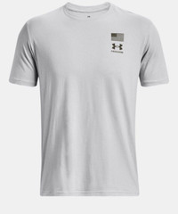 Mens 2XL Under Armour Freedom Flag Variation Loose Fit Gray T Shirt
