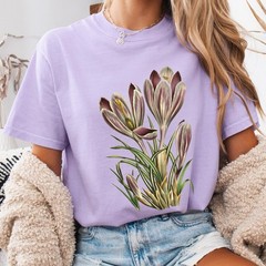Irises Floral Comfort Tee Shirt Iris Flower Nature Gift Soft