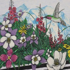 Vtg Hummingbird Habitat Nature T Shirt Mens Large Floral USA Tee Single Stitch
