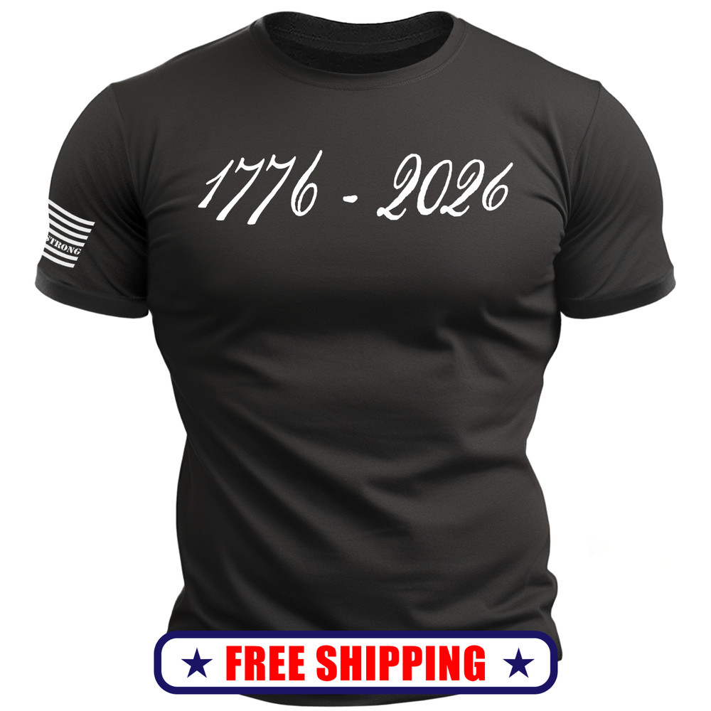 1776 – 2026 T-Shirt – with USA 250 Flag – patriotic trump america S-2X