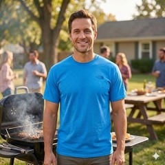 The North Face Men’s Tri-Blend Tee, Shady Blue/White Heather/Jet Large *NEW*